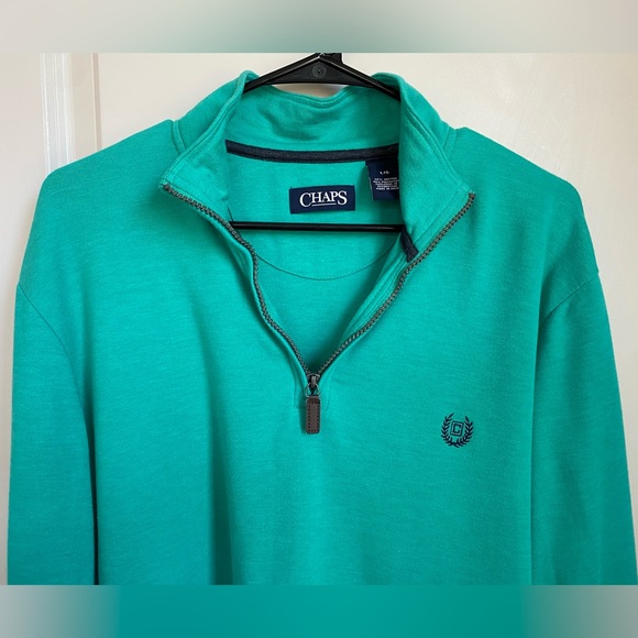 •EUC•Chaps Mens Long Sleeve Mock Neck Quarter Zip Sweater - Picture 3 of 6